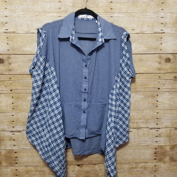 L.A.M.B. Womens 8 Gingham Button Down Wrap Shirt - Picture 3 of 8